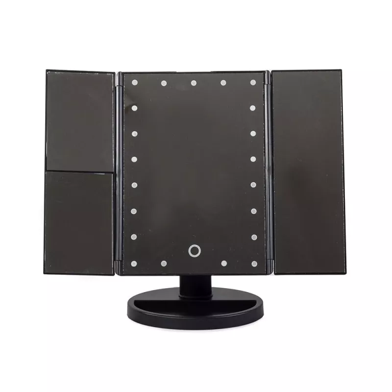 Extralink Makeup Mirror, Magnifying, Black, Foldable, Backlit, with Stand