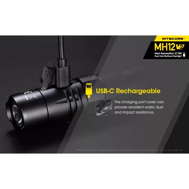 Hand flashlight Nitecore MH12 V2 Black