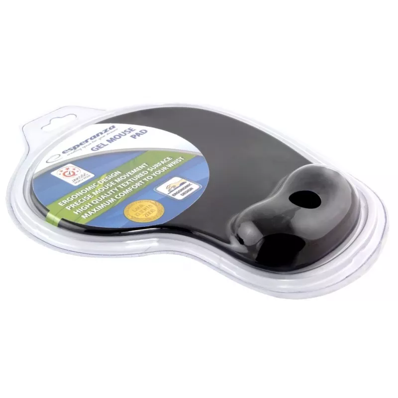 Mouse pad ESPERANZA EA137K with gel wrist rest, black, non-slip base, universal use