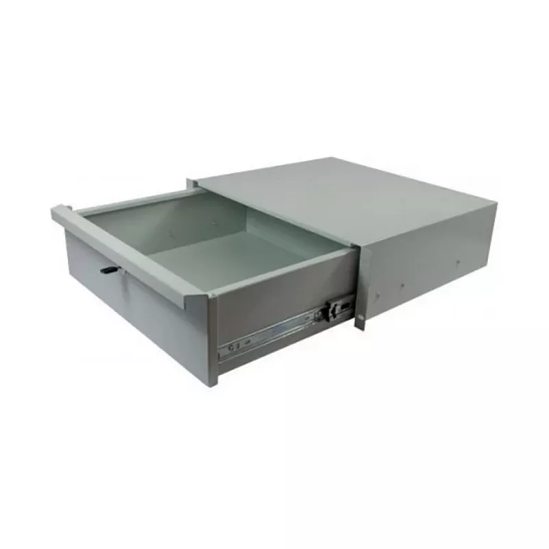 ALL-S0002060, Drawer unit, grey, metal, 3U, 19 inch, 440 mm