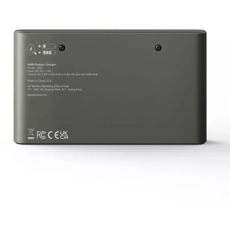 Battery charger GP E821 for NiMH AA and AAA rechargeable cells, model E821