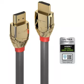 Lindy 5m Ultra High Speed HDMI Cable, Gold Line, 5 m, HDMI Type A (Standard), HDMI Type A (Standard), Grey