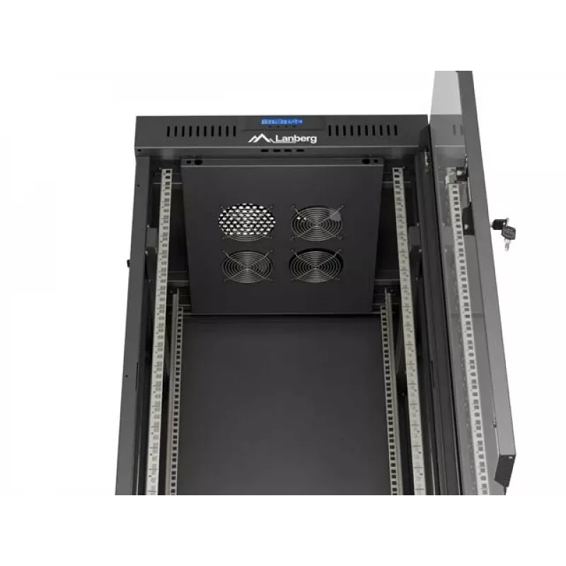 Freestanding rack cabinet LANBERG FF01-6624-12BL 24U 19 inch 600×600 mm, IP20, 1200 kg, black