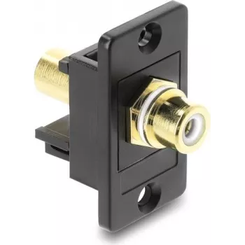 Panel-mount Cinch (RCA) connector DELOCK 91115 gold-plated, white/black housing