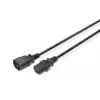 Digitus ASSMANN - Power Extension Cable - IEC 60320 C14 to power IEC 60320 C13 - AC 250 V - 1.2 m - Moulded - Black (AK-440201-012-S)
