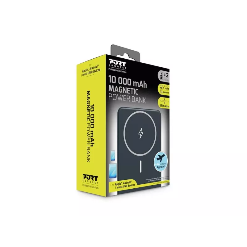 Power Bank Port Designs 907005 10000 mAh Wireless Charging Black