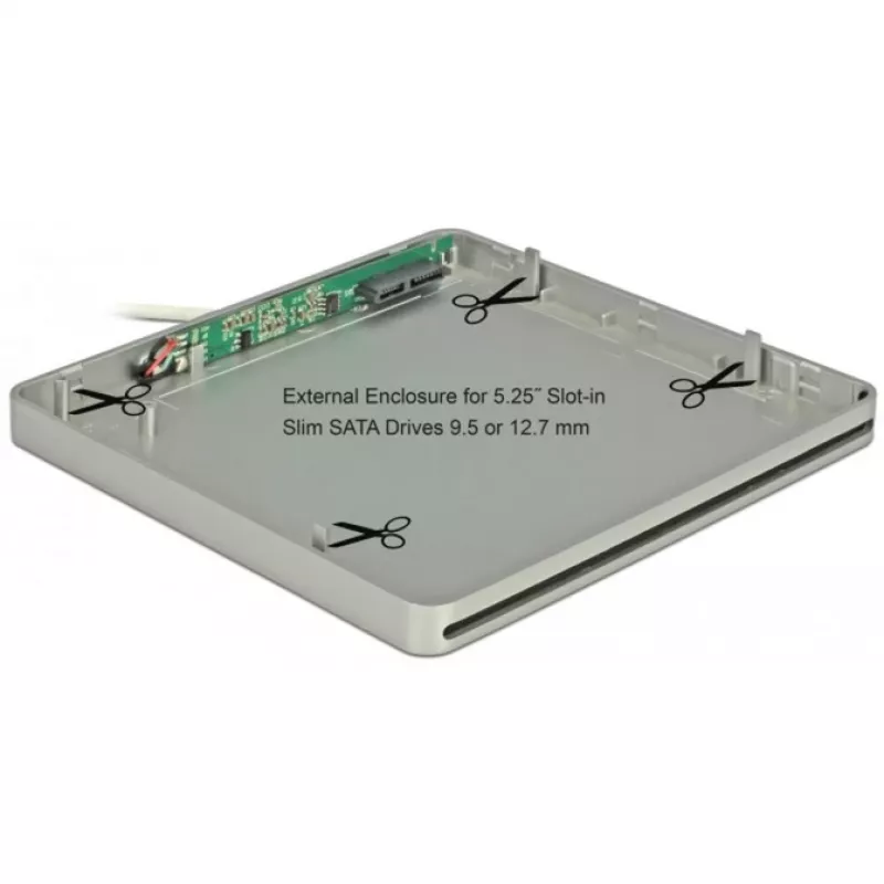 ODD enclosure DeLOCK 42605 13.3 cm (5.25 inch)