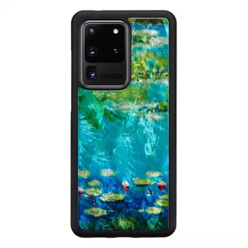 Protective phone case iKins for Samsung Galaxy S20 Ultra — black water lilies print