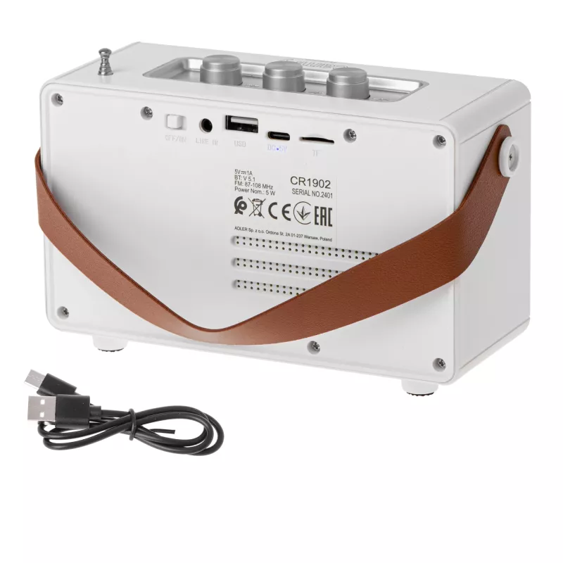Camry Speaker with radio | CR 1902 W | 5 W | Bluetooth | White | Wireless connection