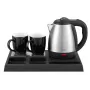 Adler AD 1354 Hotel kettle stainless steel 1.2 L + tray with cups black, steel
