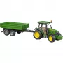 Tractor model BRUDER John Deere 5115 M with tipping trailer