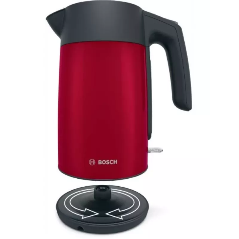 Electric kettle Bosch TWK7L464 — 1.7 L capacity, 2400 W, red, plastic housing
