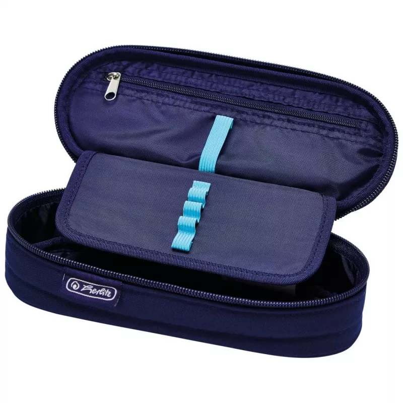 Soft pencil case Herlitz 50038435 Polyester Blue Width 215 mm Depth 95 mm Height 60 mm