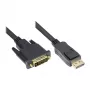 Good Connections Connection Cable DisplayPort an DVI-D 24+1 - 24K Gold-Plated Contacts - OFC - black - 1m
