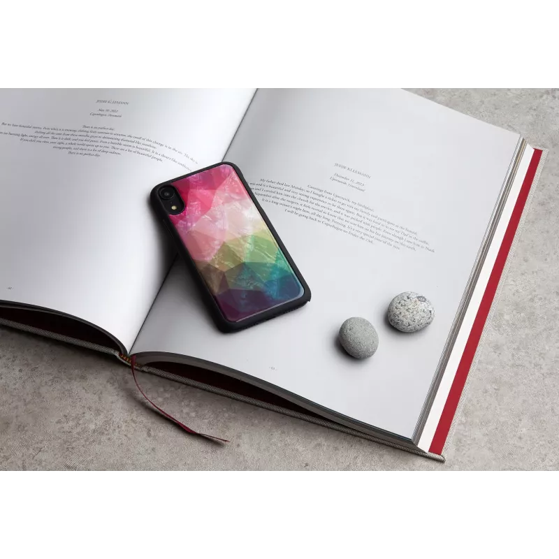 Smartphone case iKins for iPhone XR — water flower design, black