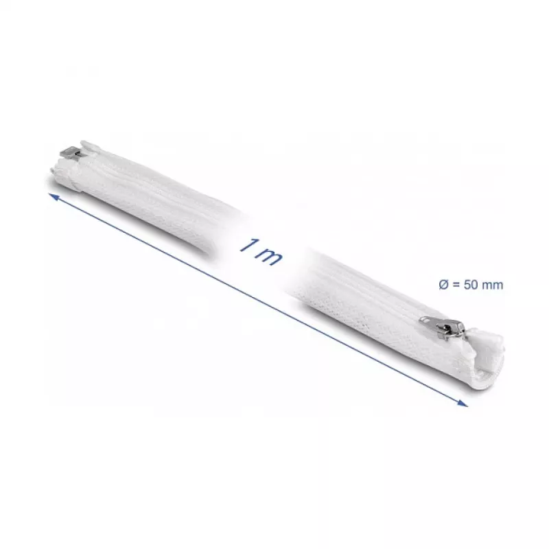 Braided Sleeve DeLOCK 20823 1m x 50mm White