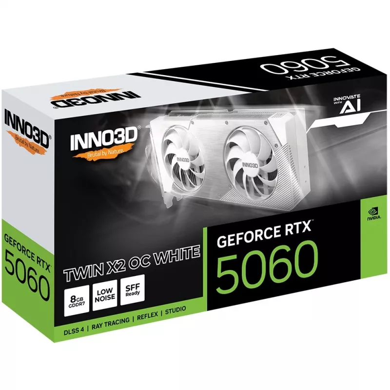 Graphics card Inno3D GeForce RTX 5060 Twin X2 OC — 8 GB GDDR7, 128-bit, PCIe 5.0, 2280 MHz