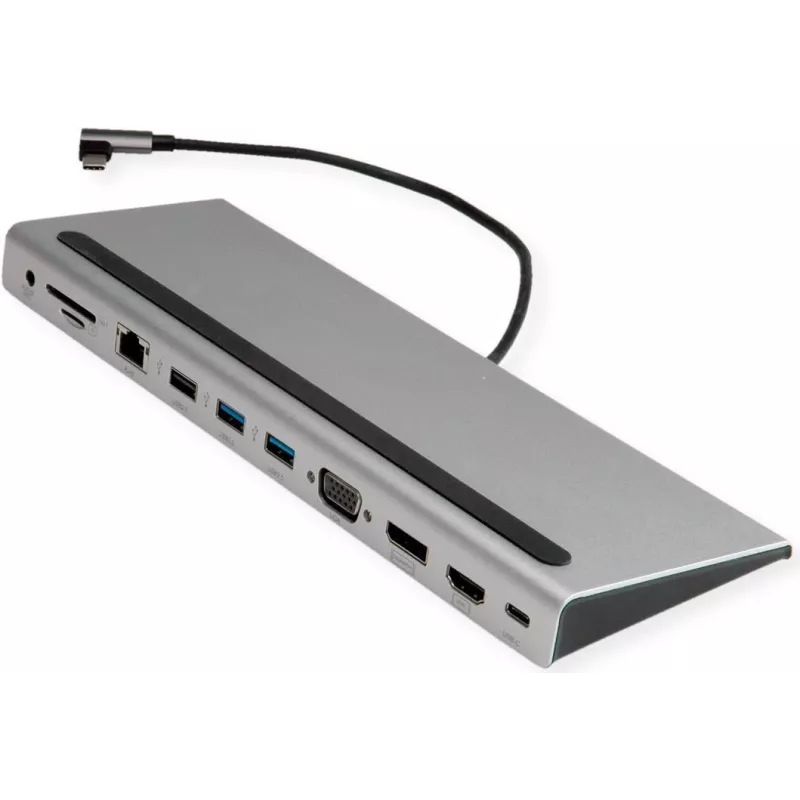 VALUE USB 3.2 Gen 2 Type C Multiport Docking Station, 4K HDMI/DP, VGA, USB, Card Reader, PD, LAN, Audio (12.99.1117)