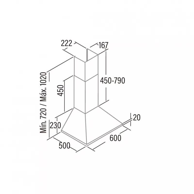 Hood CATA OMEGA 600 X/M wall mount class C