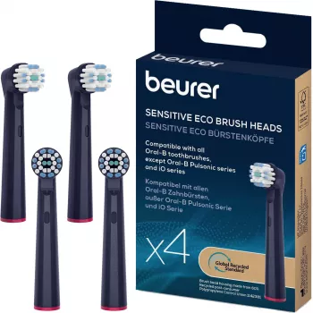 Beurer TB Sensitive Eco Green Planet brush heads, dark blue, 4-pack