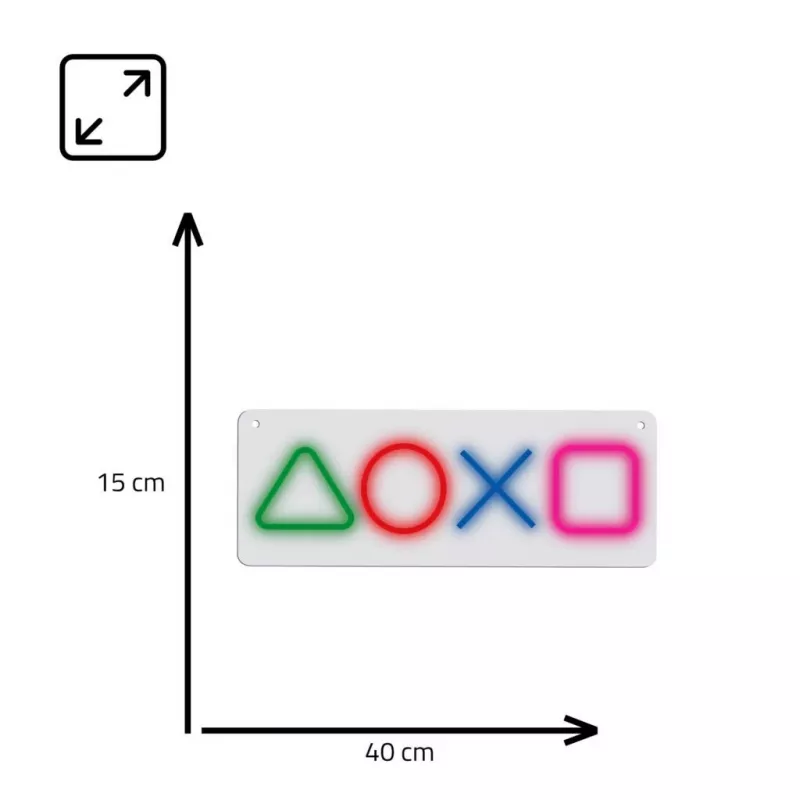 Gaming neon light panel MANTA SNL111MT – decorative LED symbols for gaming setup