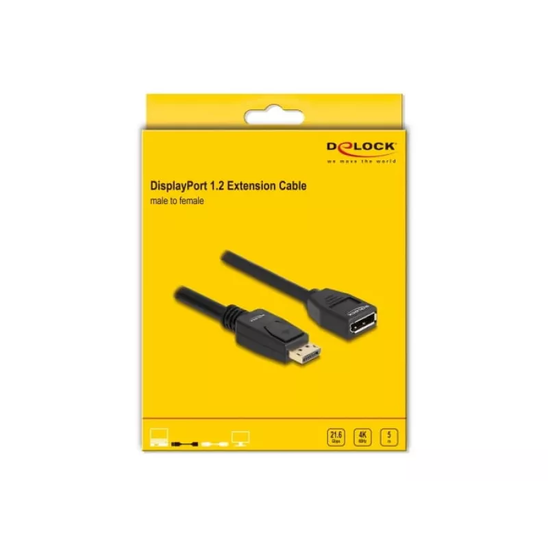 DeLOCK DisplayPort 1.2 extension cable 4K 60 Hz 5 m