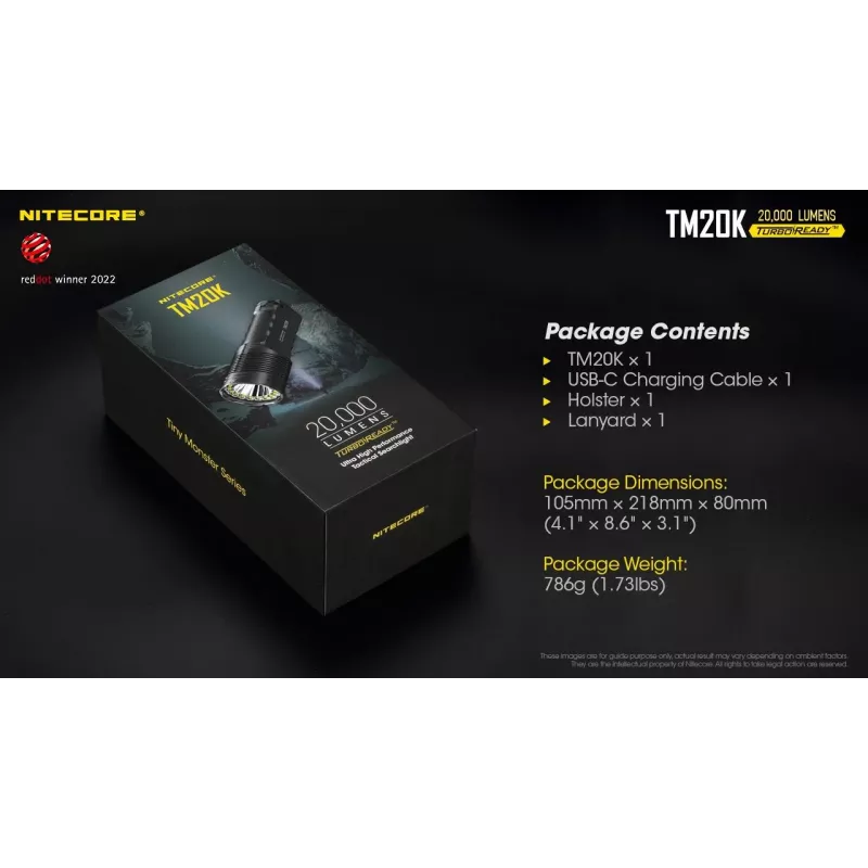 Flashlight Tiny Monster SERIES/20000 Lumens TM20K Nitecore