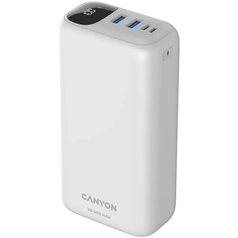 CANYON power bank PB-301 LED 30000 mAh PD 20W QC 3.0 White