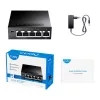 Network switch Cudy GS105 — 5‑port Gigabit Ethernet (10/100/1000), black, 5 V DC power included