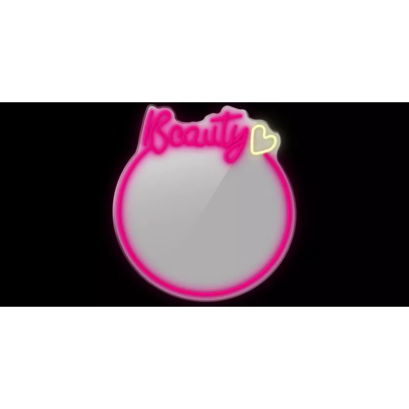 LED Neon Mirror Light MANTA MASNL130PK Style Neon Lights BEAUTY, pink accent, decorative mirror illumination