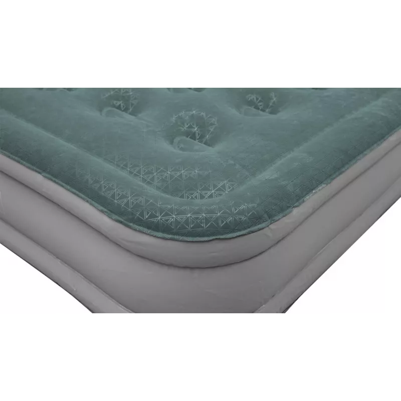 Single inflatable air mattress Outwell 400114 — PVC, 800×2000×300 mm, Green/Grey