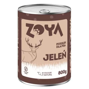 Wet dog food ZOYA Deer 800 g can — adult complete diet with venison, 11.4% protein, 7.2% fat, 75% moisture