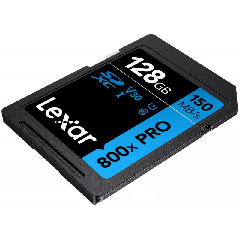 SDXC memory card Lexar 128GB UHS-I 800xPRO Class 10 U3 V30 — 150 MB/s read, 45 MB/s write, black