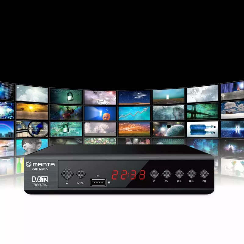Digital TV Receiver MANTA DVBT025PRO DVB-T2 Full HD support USB recording