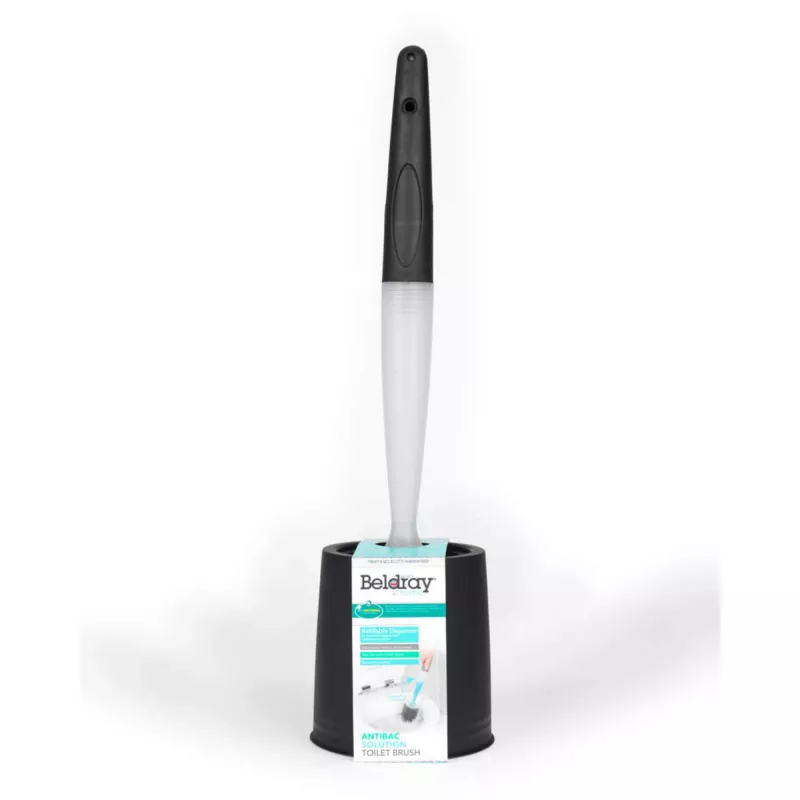 Toilet brush Beldray LA033996UFFEU7 Antibac Grey, antibacterial toilet cleaning brush