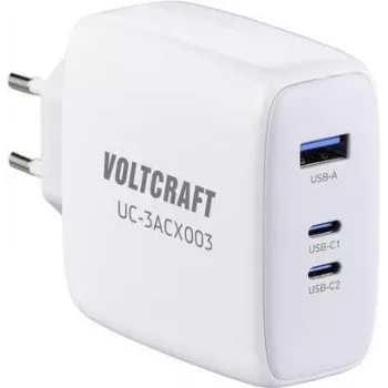 VOLTCRAFT GaN VC-13079915 USB-Charger Indoor Area Ausgangsstrom (max.) 5 A 3 x USB-C®, USB-A USB Power Delivery (USB-PD) (VC-13079915)