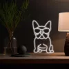 Neon light MANTA Manta SNL66WH French Bulldog White — decorative LED neon sign shaped like a French bulldog