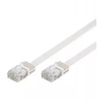 Wentronic Goobay CAT 5e Flat-Patch Cable, U/UTP, White, 3 m - CCA Copper Mix (93360)