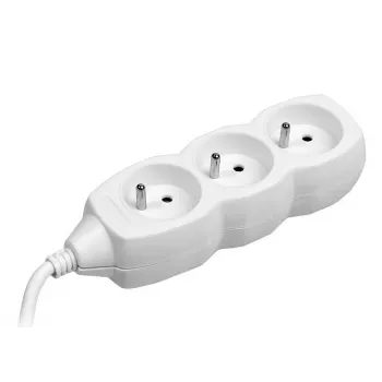 TRACER PowerCord Extension Lead 1.5m 3 sockets white