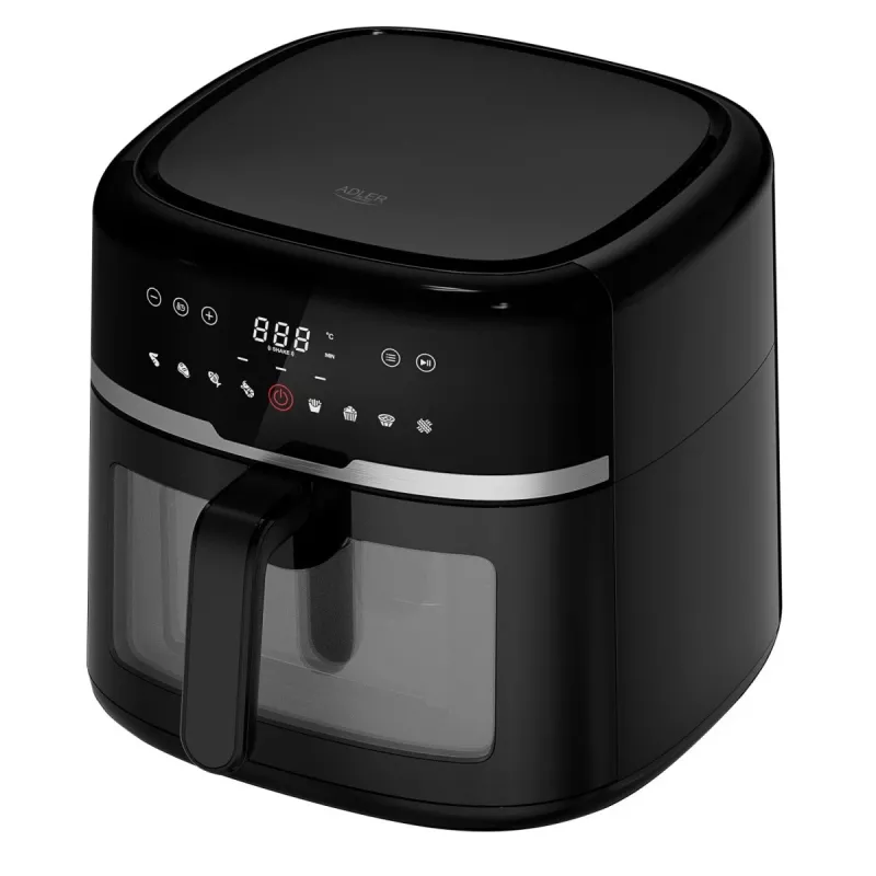Adler AD 6318 Air Fryer, 8 L, 2500 W, LCD display, 9 programs, Black