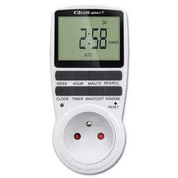 Electronic timer QOLTEC PC0628 with LCD display, 24-hour countdown