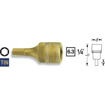 Hazet Internal Hex-Screwdriver-Insert 6,3 mm (1/4) 8501-5 Length 28 mm (8501-5)