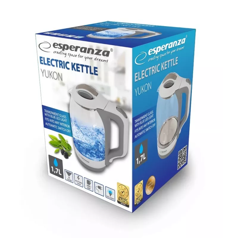 Electric kettle Esperanza 1.7 L 1500 W White Multicolor