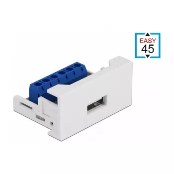 USB 2.0 Type-A Female to Terminal Block DeLOCK Easy 45 Module