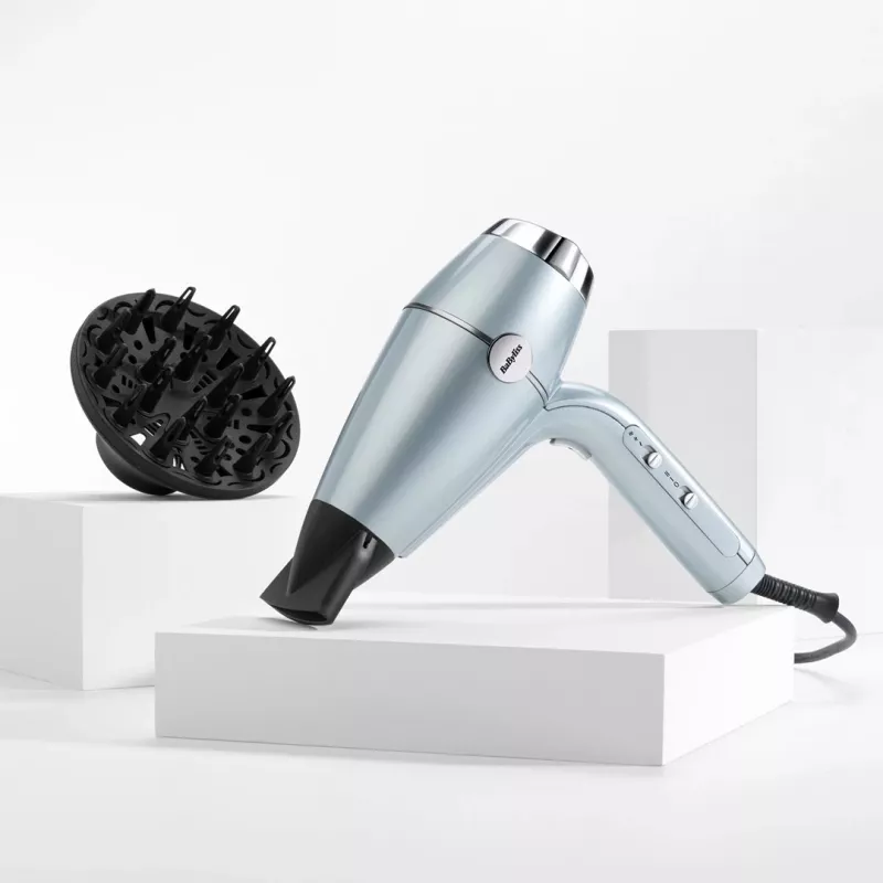 Hair dryer BABYLISS D773DE 2100 W, ionic, 3 heat / 2 speed, cool shot, 2 nozzles, metallic