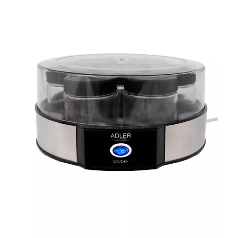 Yogurt maker Adler AD 4476 — 7 pots, 42°C, 20 W, grey/black/transparent
