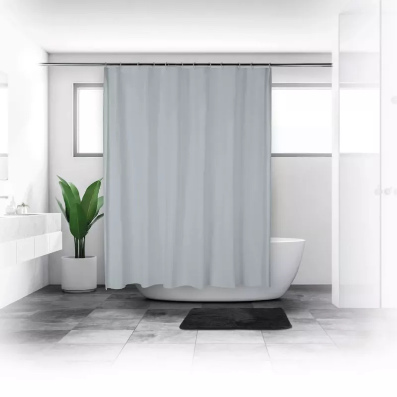Shower curtain Beldray LA028268LGRYUFFEU7 Antibac Gray – antibacterial bathroom curtain, standard size