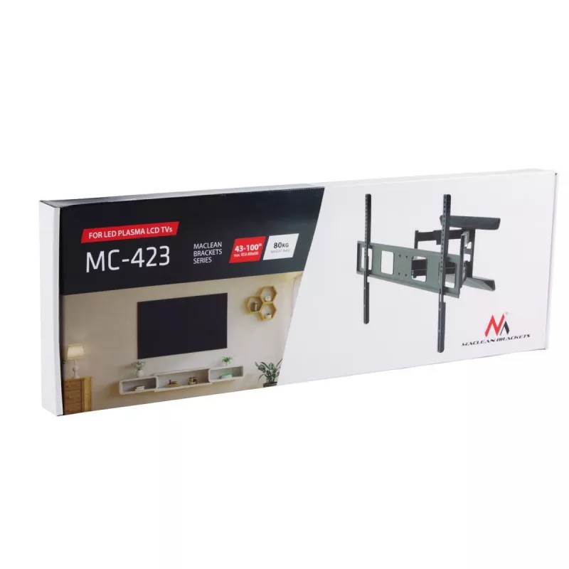 TV wall mount MACLEAN MC-423 for 43–100 inch screens, load capacity 80 kg