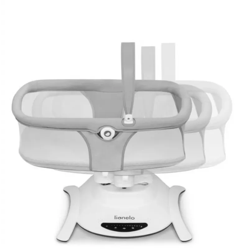 Cradle / Rocking Cradle Lionelo Bella Set Grey Concrete – infant bed with rocking function