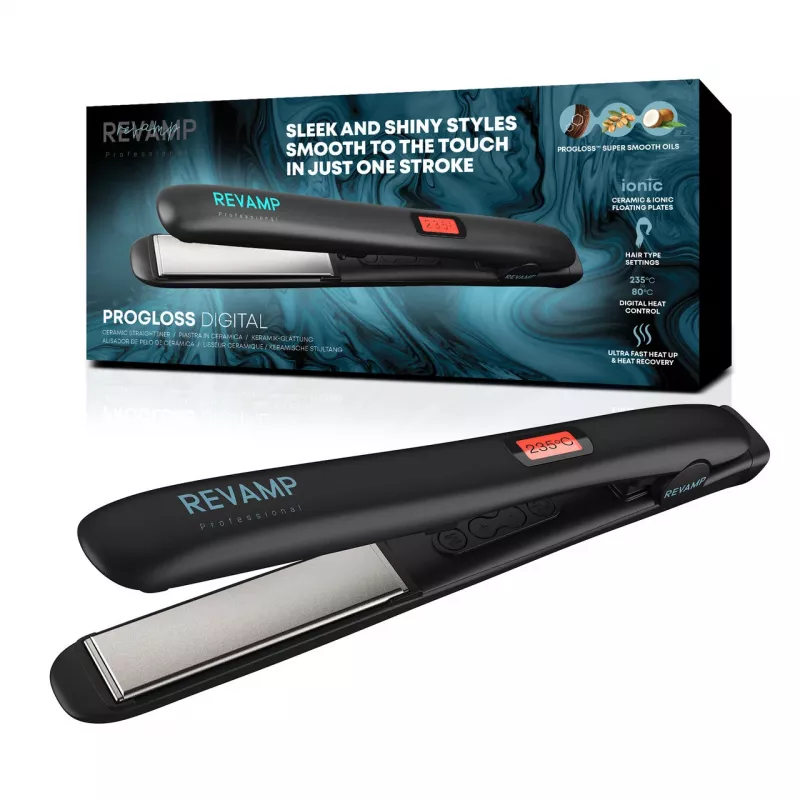 Hair straightener Revamp ST-1000-EU with digital controls and ceramic plates